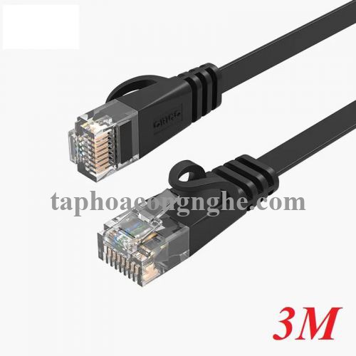 Orico 98192 PUG-C6B-30-BK CAT6 Dây dẹp dài 3M màu Đen Cáp mạng 30098192